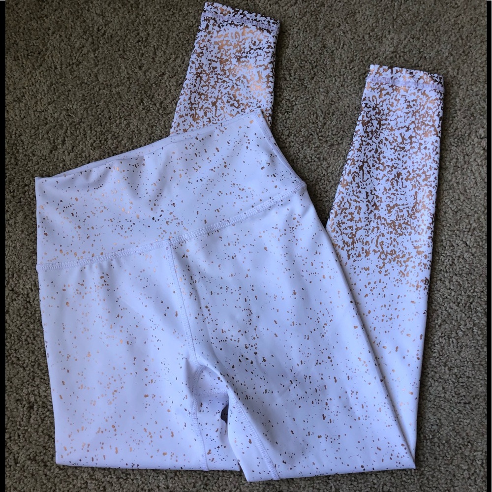 Buffbunny rose gold speckle leggings